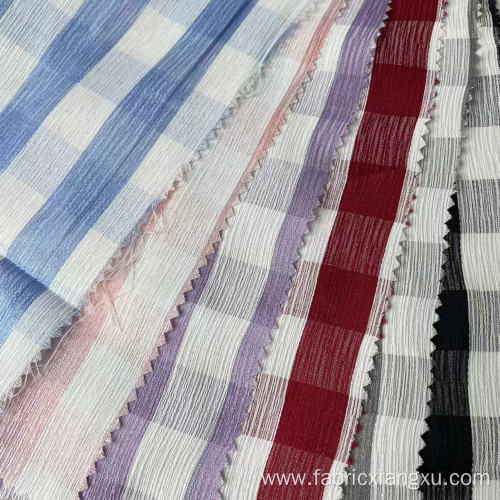 polyester yarn dyed woven check twill shirt fabric